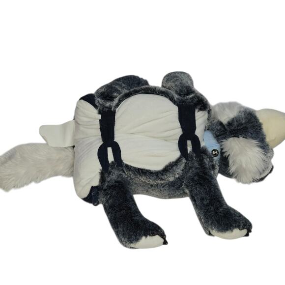 Zoobies Pets Wyatt Wolf Plush with Blanket 25x16  Nap Travel 2010 - Picture 10 of 16